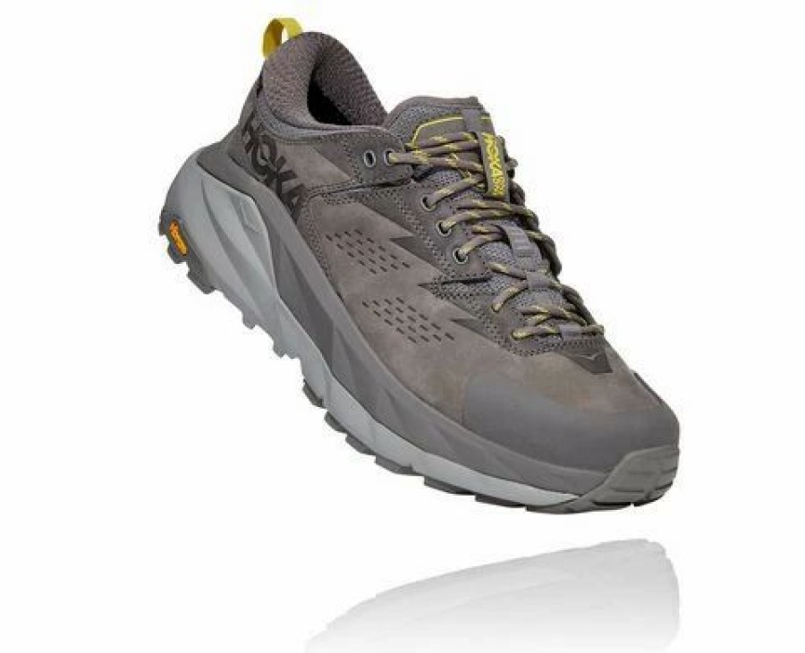 * Hoka One One Hoka Men'S Kaha Low Gore-Tex Hiking Shoes In Charcoal Gray/Green Sheen | Hoka One One