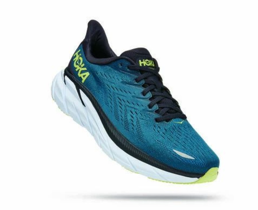 * Hoka One One Clifton 8 Men'S Running Shoes Blue Coral / Butterfly | Hoka One One