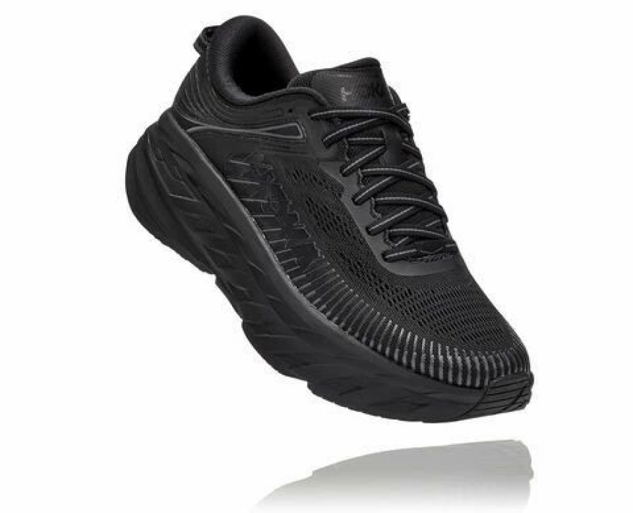 * Hoka One One Bondi 7 Women'S Running Shoes Black / Black | Hoka One One