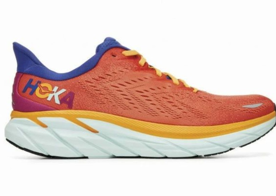 * Hoka One One Hoka Men'S Clifton 8 Shoes In Fiesta/Bluing | Hoka One One